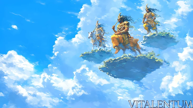 Mythological Guardians in the Sky AI Image