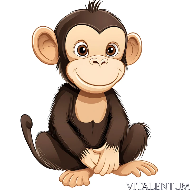 AI ART Adorable Monkey Illustration