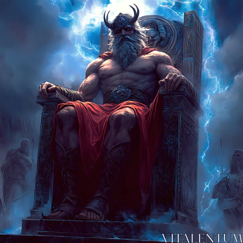 AI ART The Thunder God on His Throne