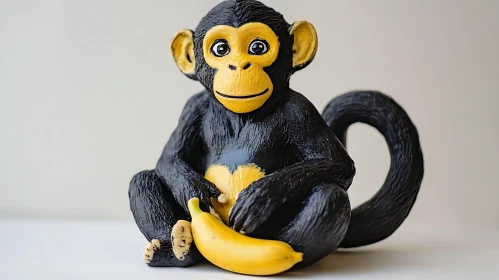 Cheerful Monkey Toy with Banana