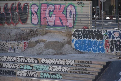 Vibrant Graffiti Mural on Urban Staircase