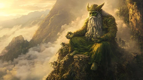 Ancient Green Giant in Meditation