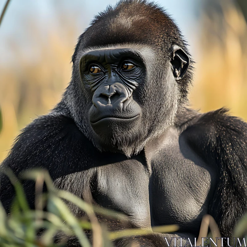 AI ART Close-up Gorilla in the Wild