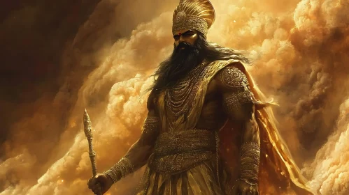 Divine Warrior in Golden Attire