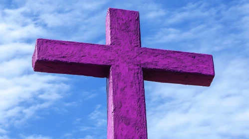 Purple Cross with Blue Sky