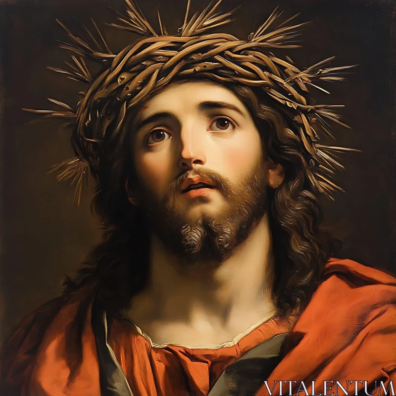 Emotional Religious Portrait AI Image