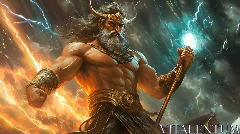 AI ART Mythological God Commanding the Storm