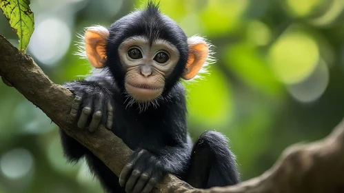 Cute Baby Monkey on a Tree