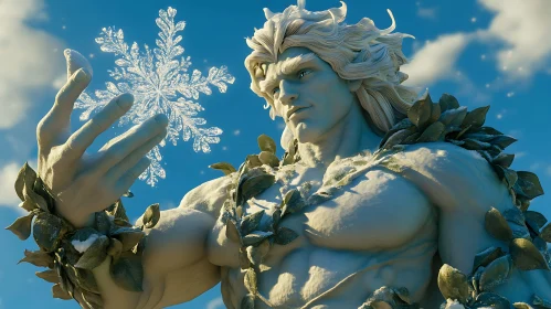 Winter Guardian Holding Snowflake