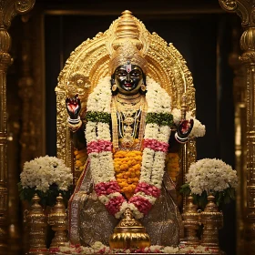 Ornately Decorated Hindu Deity Statue