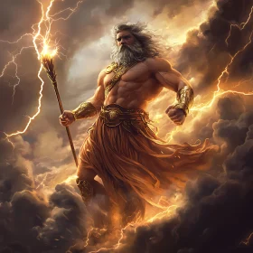 Divine Figure with Thunderous Presence