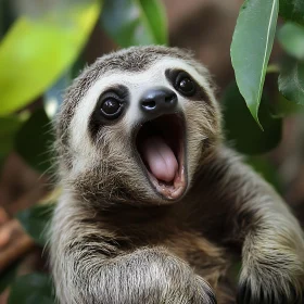 Lively Sloth Captured in Natural Habitat
