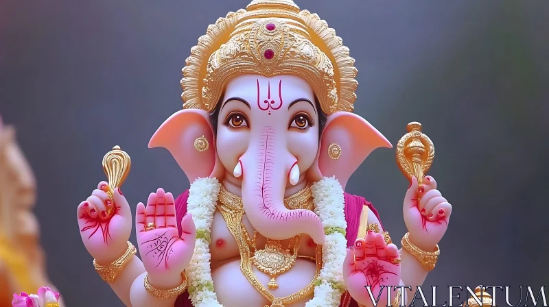 AI ART Divine Ganesha Statue in Pastel Colors