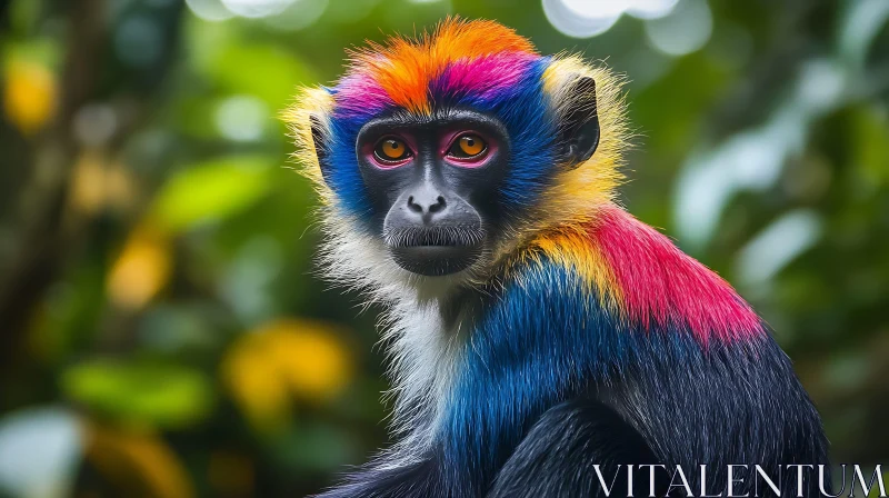 Vibrant Monkey Portrait AI Image