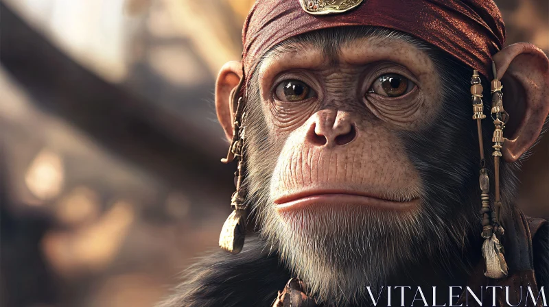 Detailed Portrait of a Pirate Monkey AI Image