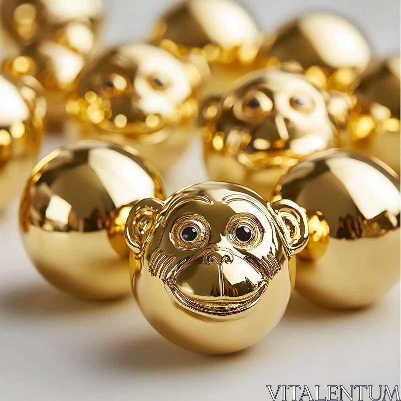 Artistic Golden Monkey Spheres AI Image