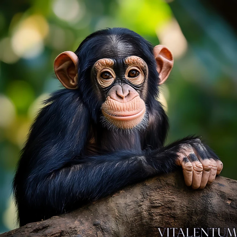 AI ART Chimpanzee in Natural Habitat