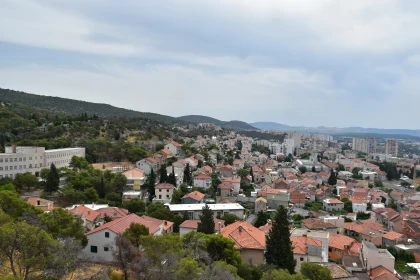 Croatian Cityscape with Red-Tiled Roofs