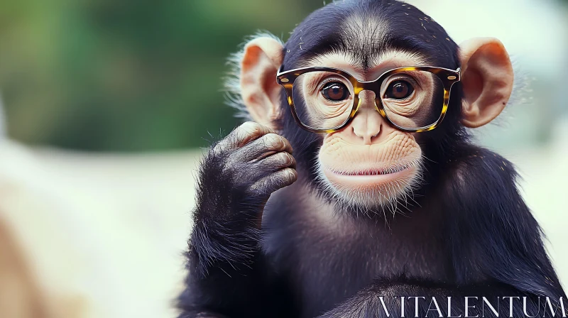 AI ART Adorable Monkey Sporting Glasses