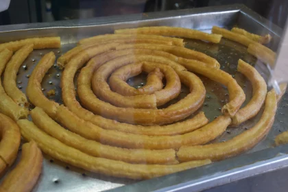 Churros Arranged on Tray