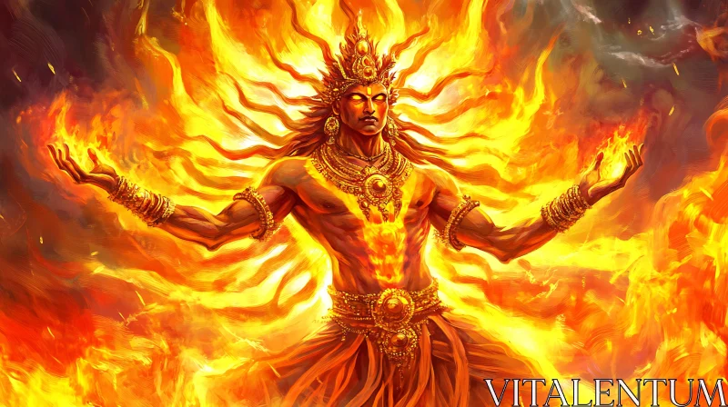 AI ART Fire God in Mythology