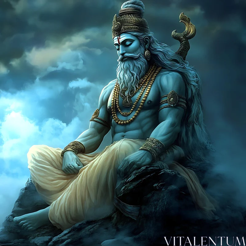 Mystical God in Meditation AI Image