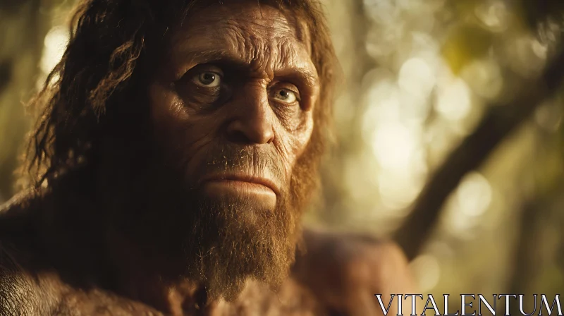 Evolutionary Depiction of Early Humans AI Image