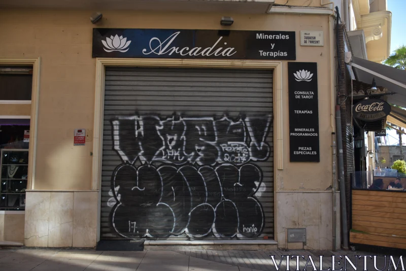 PHOTO Street Art Adorning Closed Shop