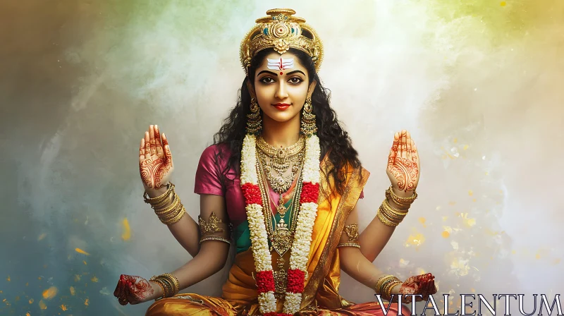 AI ART Exquisite Hindu Goddess Image