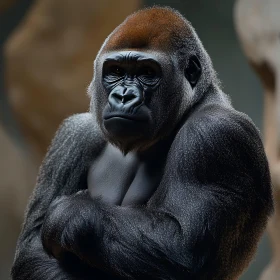 Powerful Gorilla with Deep Expression