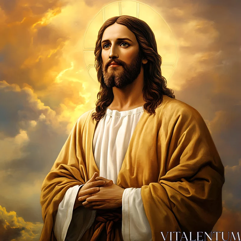 Heavenly Portrait of Jesus Christ AI Image