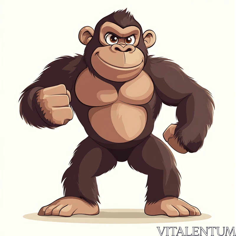 Strong Cartoon Gorilla Character AI Image