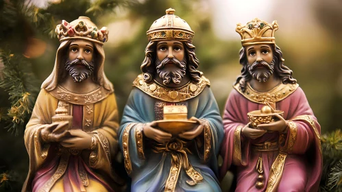 Statues of the Three Wise Men Bearing Gifts