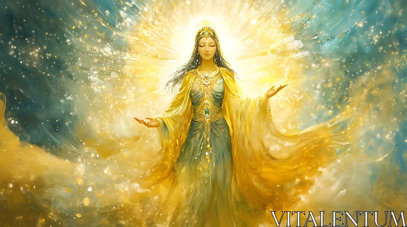 AI ART Divine Celestial Being in Golden Radiance