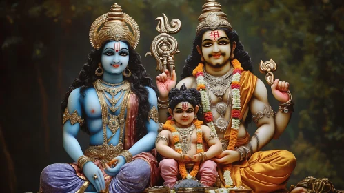 Colorful Representation of Hindu Gods