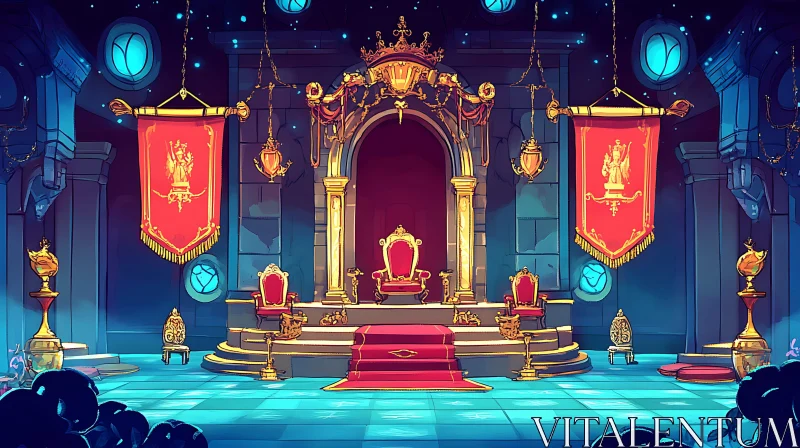 AI ART Regal Fantasy Throne Room - Concept Art