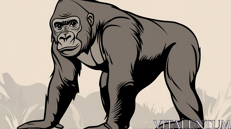 AI ART Gorilla Illustration