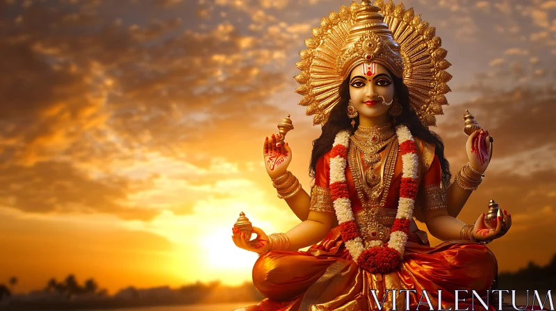 Hindu Deity at Dusk AI Image