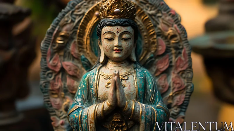 Intricately Decorated Meditative Figure AI Image