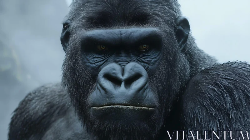 AI ART Gorilla Wildlife Close-Up