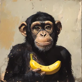 Chimpanzee Art with Banana