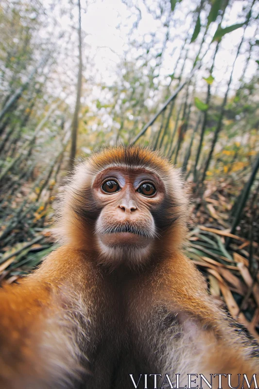 Expressive Monkey Close-Up in the Wild AI Image