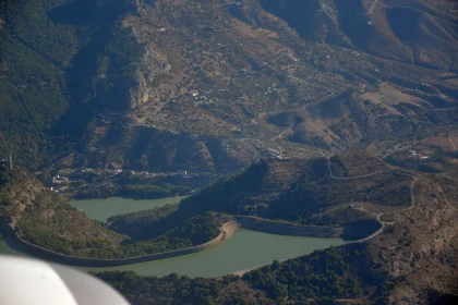 Aerial Mountains and River