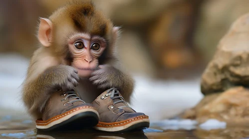 Baby Monkey with Shoes