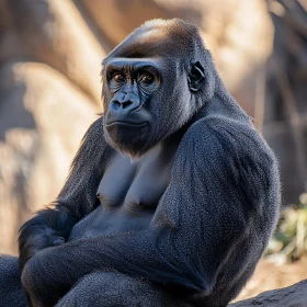 Contemplative Gorilla in Nature