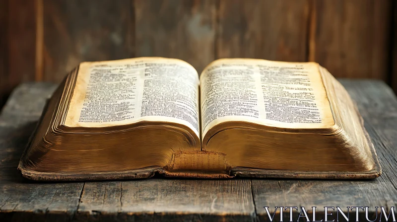 Ancient Open Book with Aged Pages