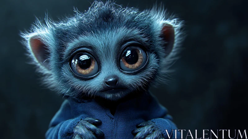 Cute Furry Creature with Large Eyes