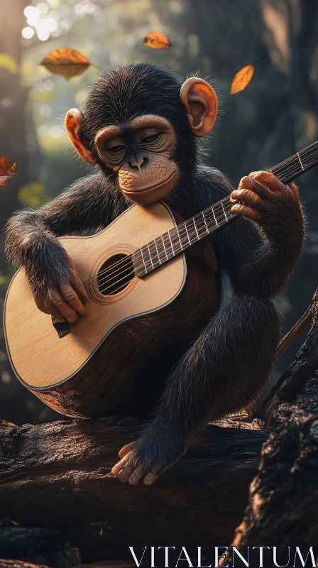 AI ART Musical Monkey in the Woods