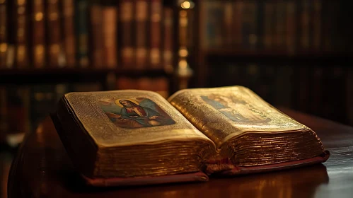 Historical Book with Illuminated Pages