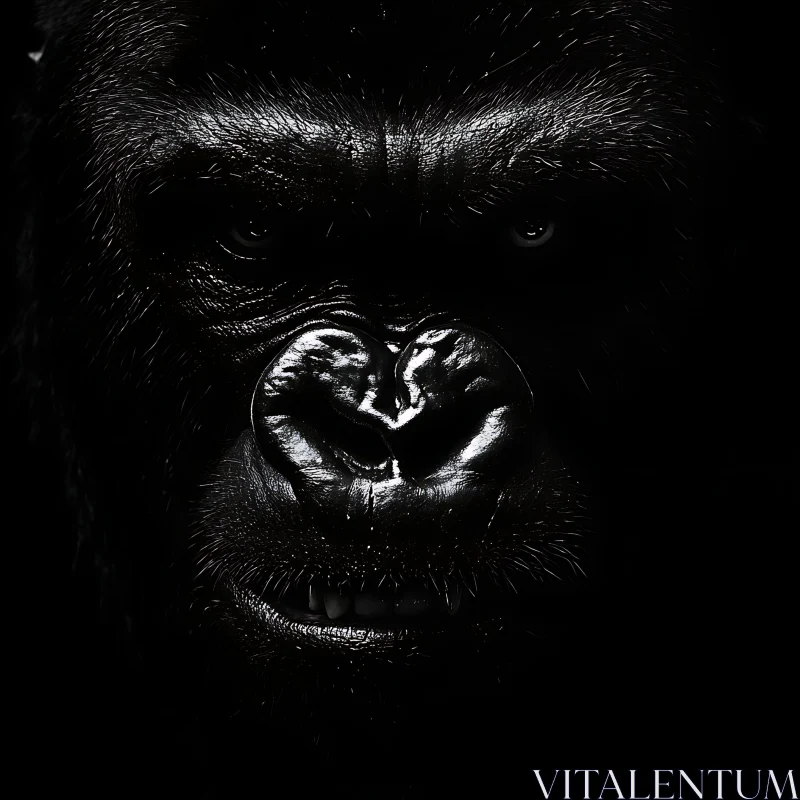 AI ART Gorilla Portrait in Darkness